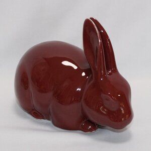 Burgundy Ceramic Decorative Bunny